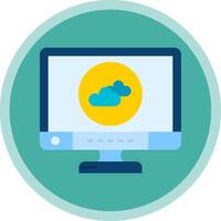 Cloud Flat Multi Circle Icon vector
