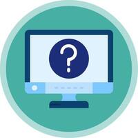 Question Flat Multi Circle Icon vector