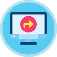 Direction Flat Multi Circle Icon vector