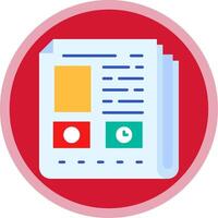 Newspaper Flat Multi Circle Icon vector