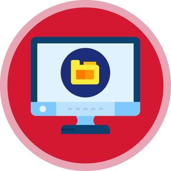 Folder Flat Multi Circle Icon vector