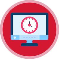 hora plano multi circulo icono vector