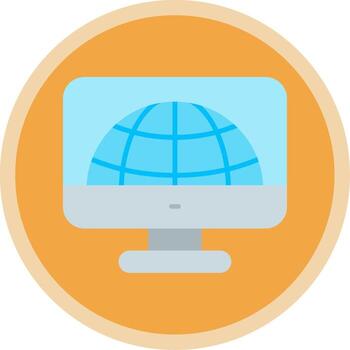 Monitor Flat Multi Circle Icon vector