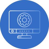Settings Gradient Line Circle Icon vector