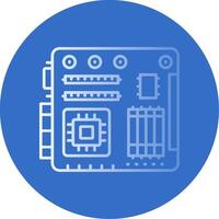 Motherboard Gradient Line Circle Icon vector