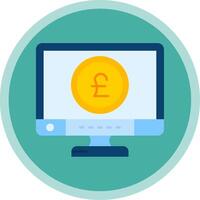 Pound Flat Multi Circle Icon vector