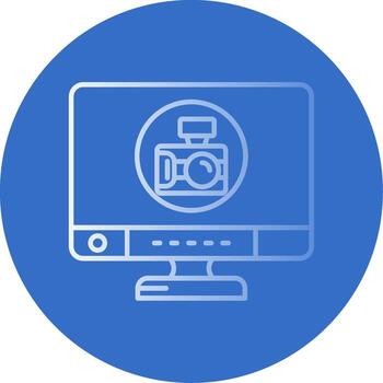 Camera Gradient Line Circle Icon vector