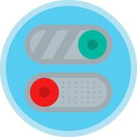 Toggle Flat Multi Circle Icon vector