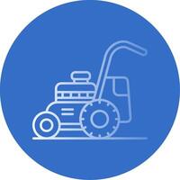 Mower Gradient Line Circle Icon vector