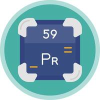 Praseodymium Flat Multi Circle Icon vector