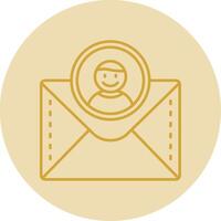 Profile Line Yellow Circle Icon vector