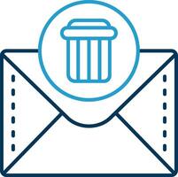 Dustbin Line Blue Two Color Icon vector