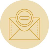 Block Line Yellow Circle Icon vector