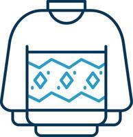 Sweater Line Blue Two Color Icon vector