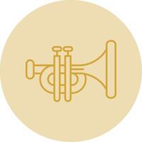 Trumpet Line Yellow Circle Icon vector