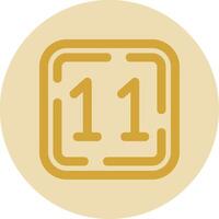 Eleven Line Yellow Circle Icon vector
