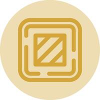 Square Line Yellow Circle Icon vector