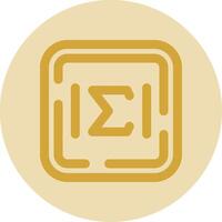Summation Line Yellow Circle Icon vector
