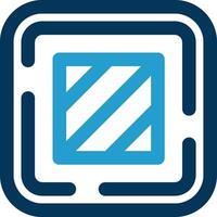 Square Line Blue Two Color Icon vector