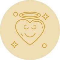 Angel Line Yellow Circle Icon vector