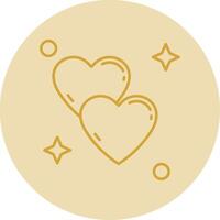 Love Line Yellow Circle Icon vector
