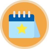 Calender Flat Multi Circle Icon vector