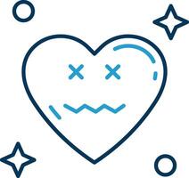 Dead Line Blue Two Color Icon vector