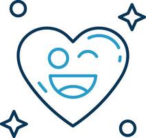 Wink Line Blue Two Color Icon vector
