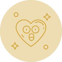 Surprised Line Yellow Circle Icon vector