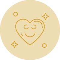 Relieved Line Yellow Circle Icon vector