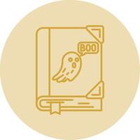 Spooky Line Yellow Circle Icon vector