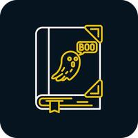 Spooky Line Yellow White Icon vector