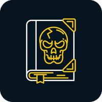 Horror Line Yellow White Icon vector