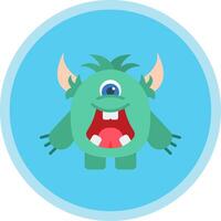 Monster Flat Multi Circle Icon vector