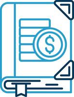 Budgeting Line Blue Two Color Icon vector