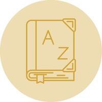 Dictionary Line Yellow Circle Icon vector