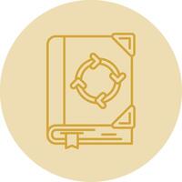 Recycled Line Yellow Circle Icon vector