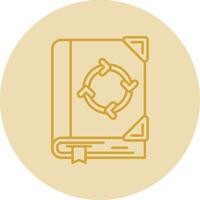 Recycled Line Yellow Circle Icon vector