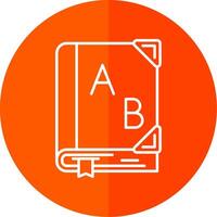 Dictionary Line Red Circle Icon vector