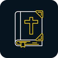 Bible Line Yellow White Icon vector