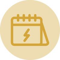 Calender Line Yellow Circle Icon vector