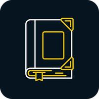 Book Line Yellow White Icon vector