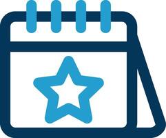 Calender Line Blue Two Color Icon vector