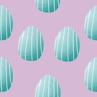 Vector seamless pattern of decorated eggs on a purple background