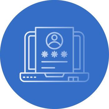 Identification Gradient Line Circle Icon vector