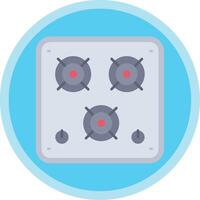 Stove Flat Multi Circle Icon vector