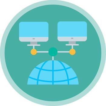 Network Flat Multi Circle Icon vector