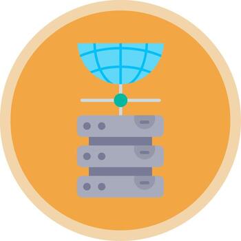 base de datos plano multi circulo icono vector