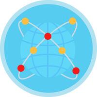 Internet plano multi circulo icono vector