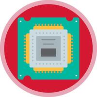 Processor Flat Multi Circle Icon vector